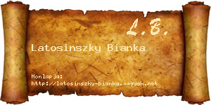 Latosinszky Bianka névjegykártya