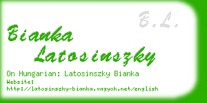 bianka latosinszky business card